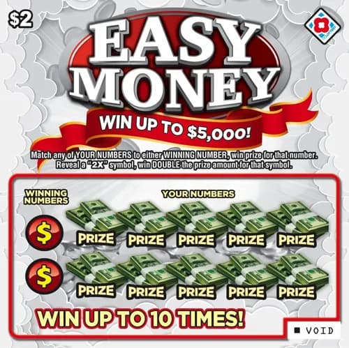 Easy Money scratch-off ticket