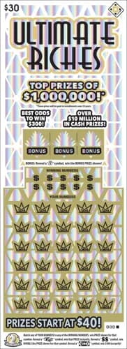 Ultimate Riches scratch-off ticket