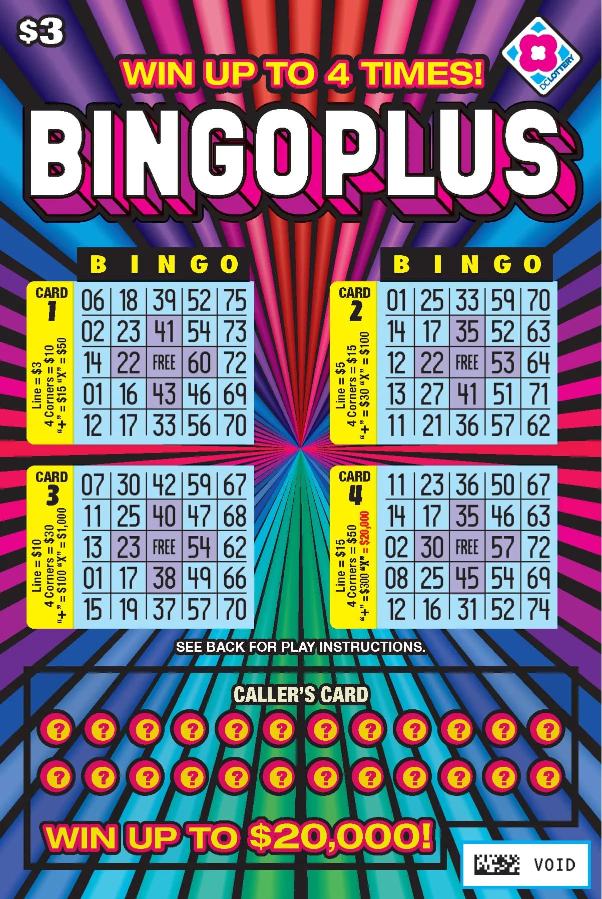 Bingo Plus scratch-off ticket