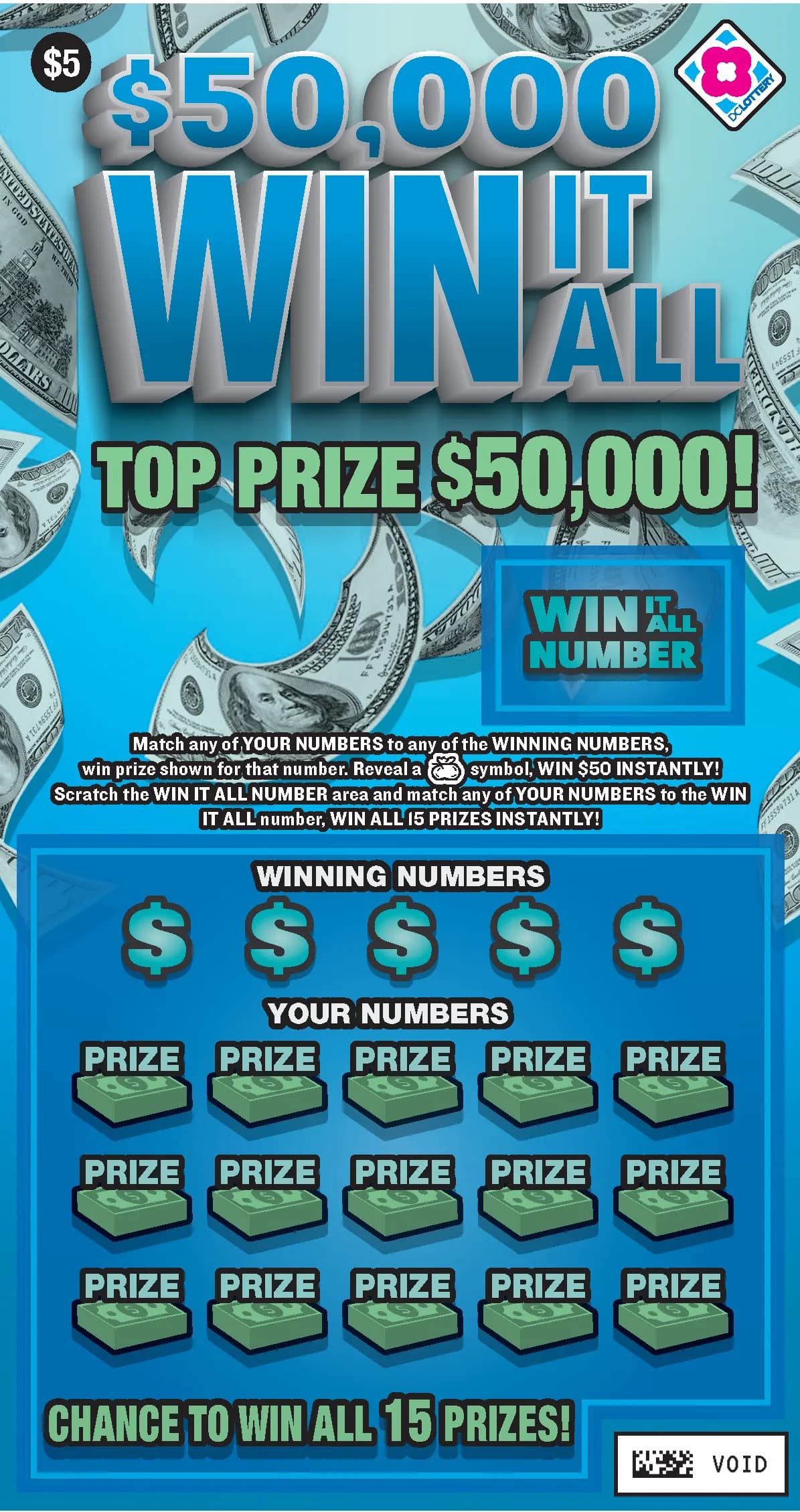 Win It All scratch-off ticket