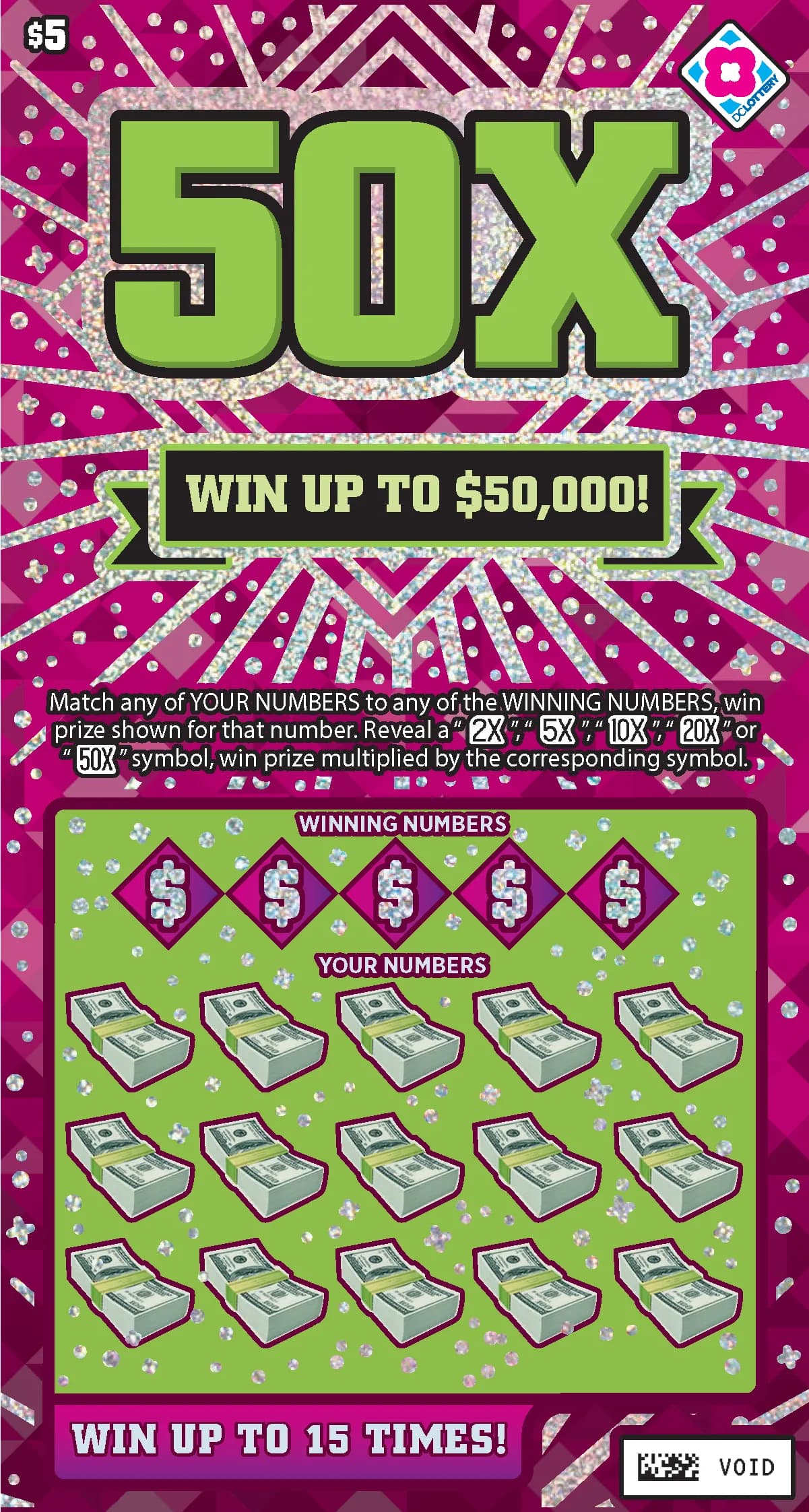 50X scratch-off ticket