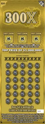 300X scratch-off ticket