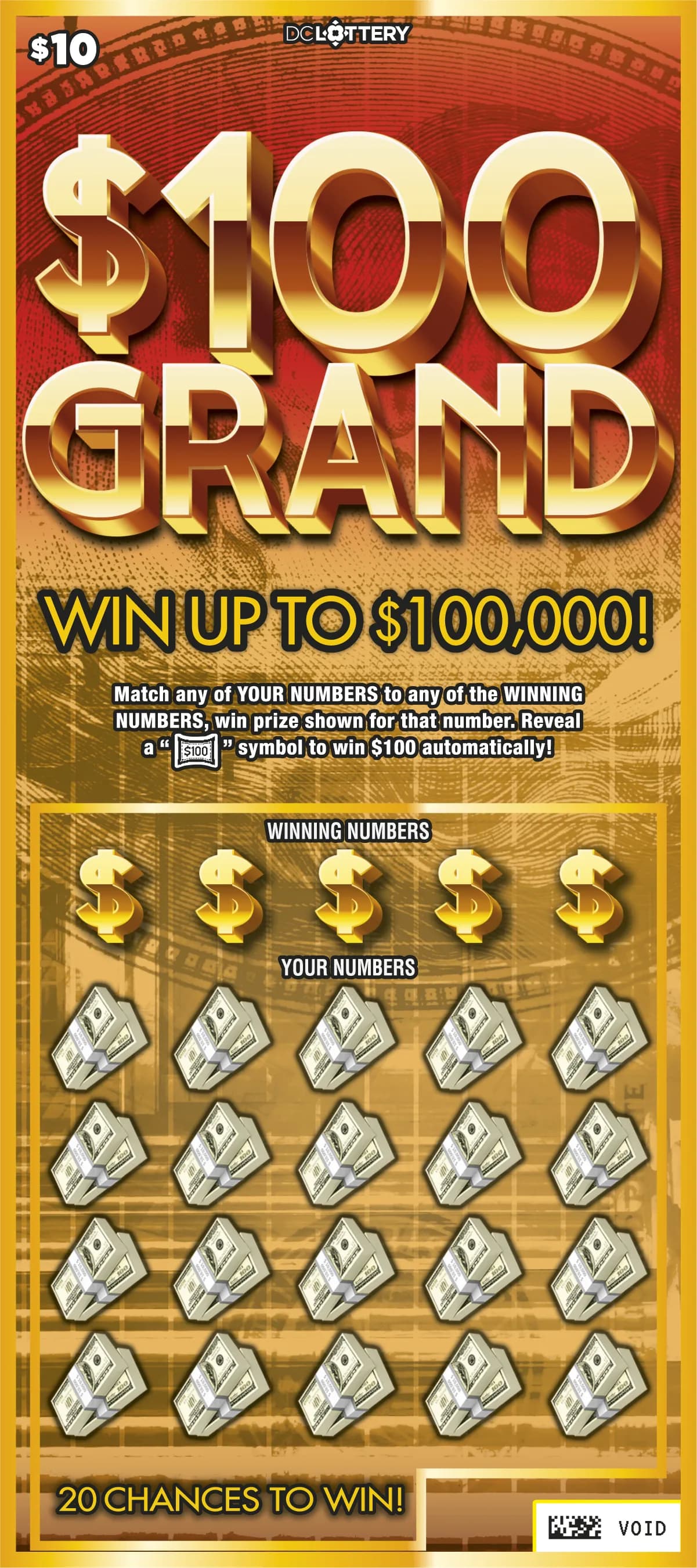 $100 Grand scratch-off ticket