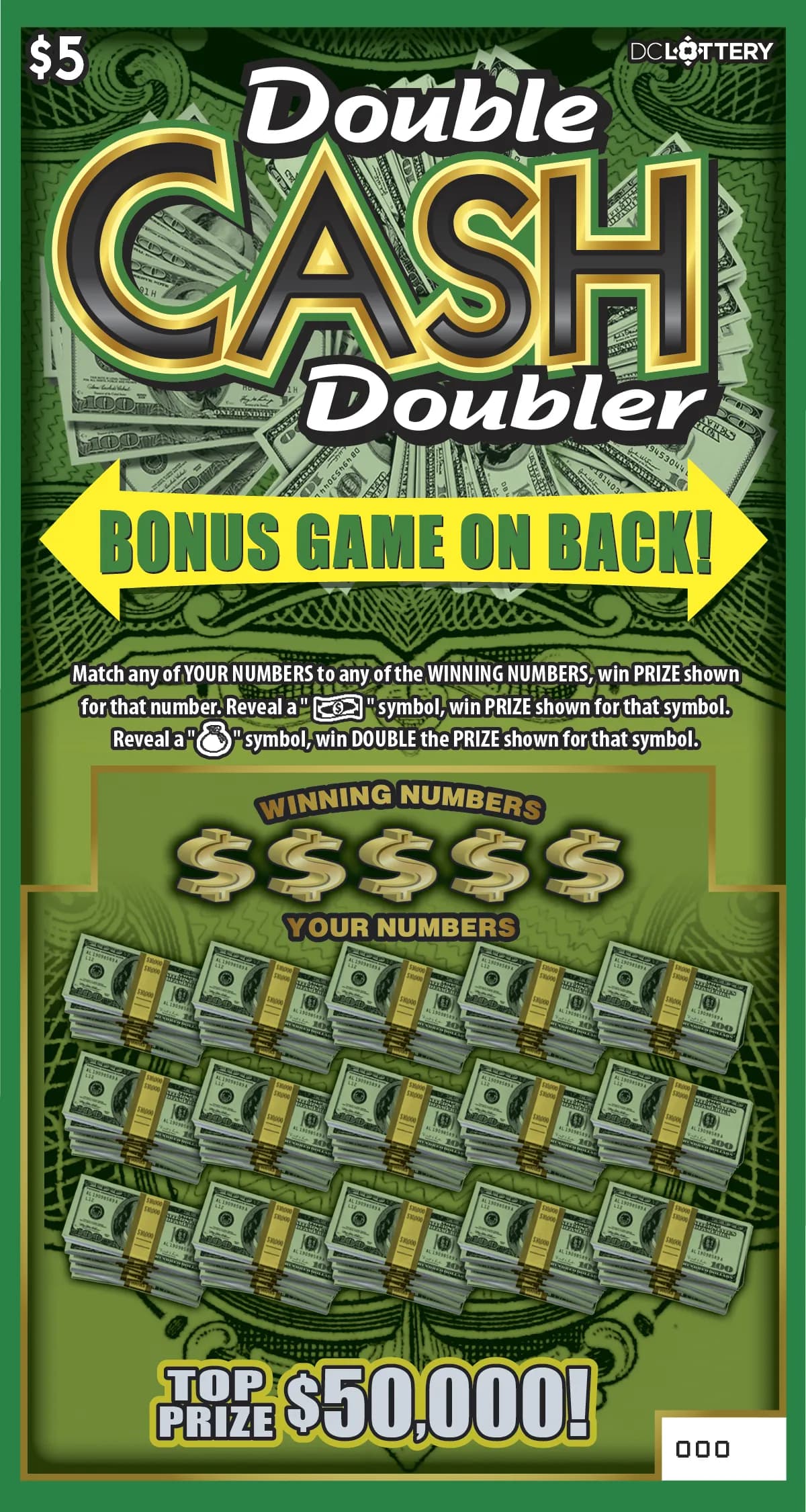 Double Cash Doubler scratch-off ticket