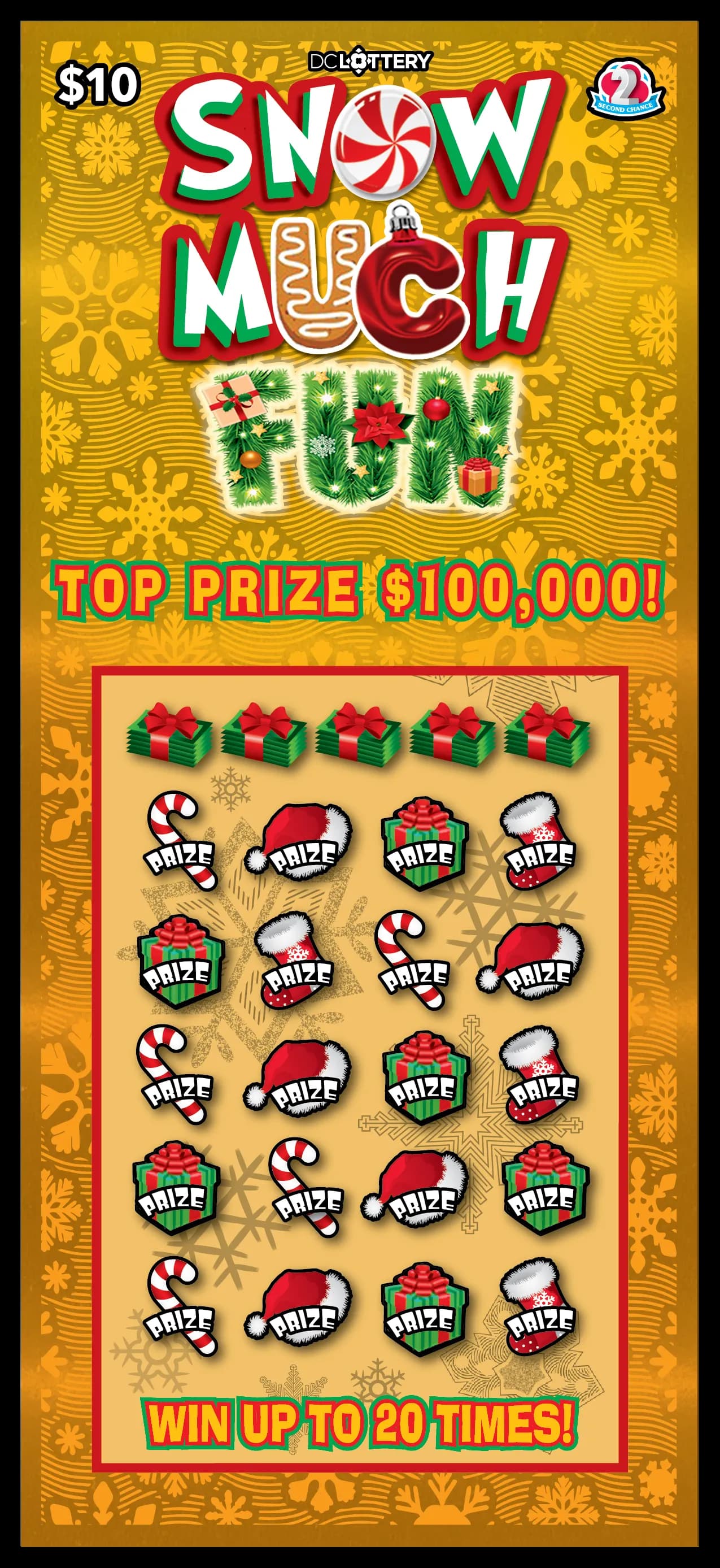 Snow Much Fun scratch-off ticket