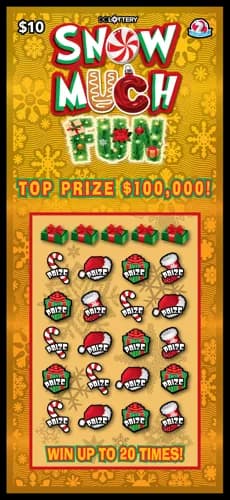 Snow Much Fun scratch-off ticket