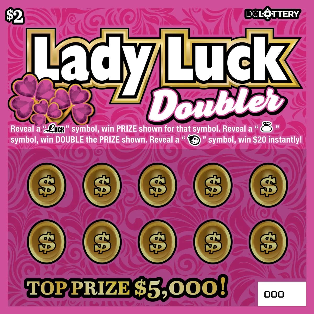 Lady Luck Doubler scratch-off ticket