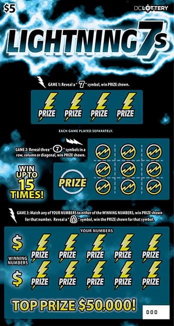 Lightening 7s scratch-off ticket