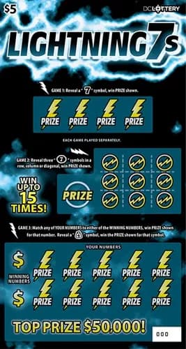 Lightening 7s scratch-off ticket