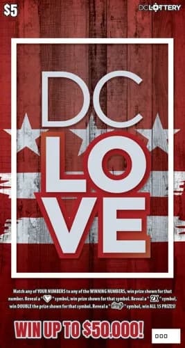 DC LOVE scratch-off ticket