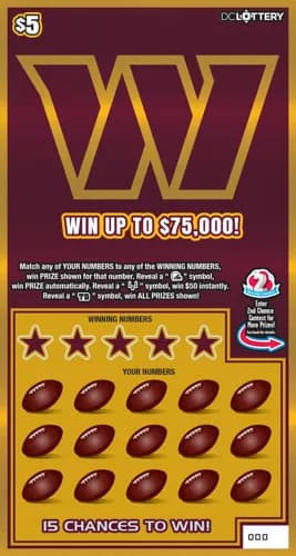 Washington Commanders scratch-off ticket