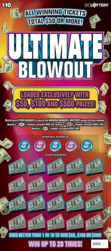 Ultimate Blowout scratch-off ticket