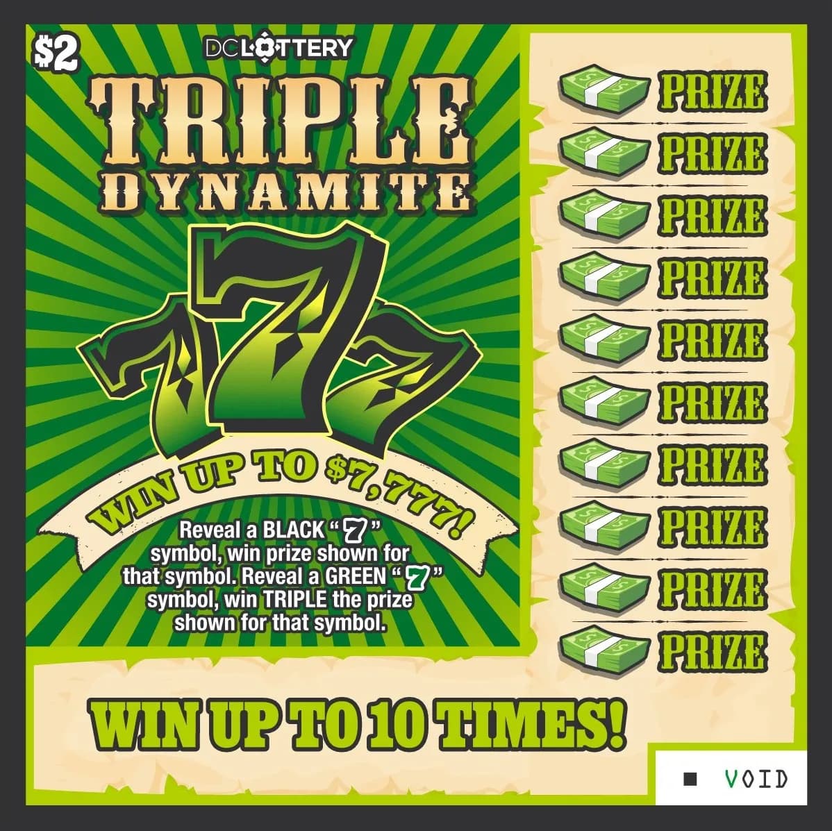 Triple Dynamite 777 scratch-off ticket