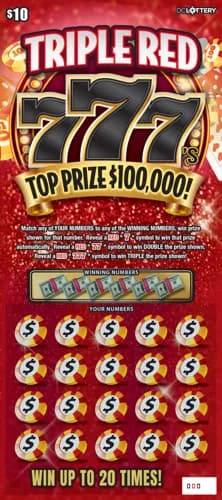 Triple Red 777's scratch-off ticket