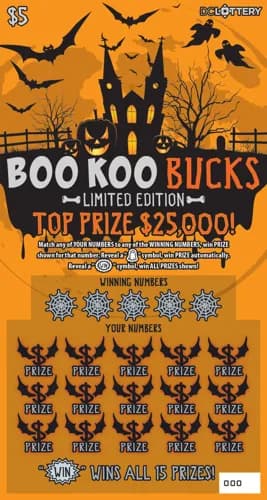 Boo Koo Bucks scratch-off ticket