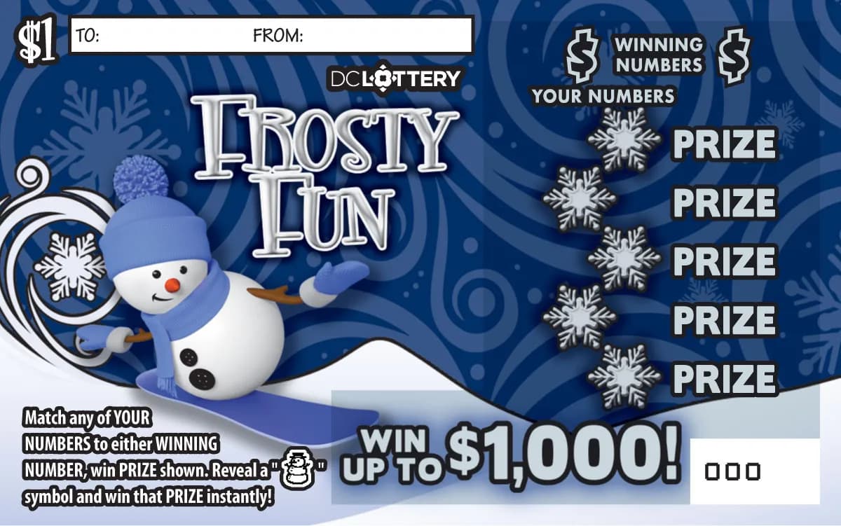 Frosty Fun scratch-off ticket
