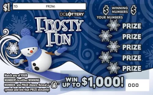 Frosty Fun scratch-off ticket