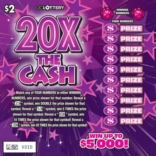 20X The Cash scratch-off ticket