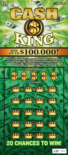 Cash King scratch-off ticket
