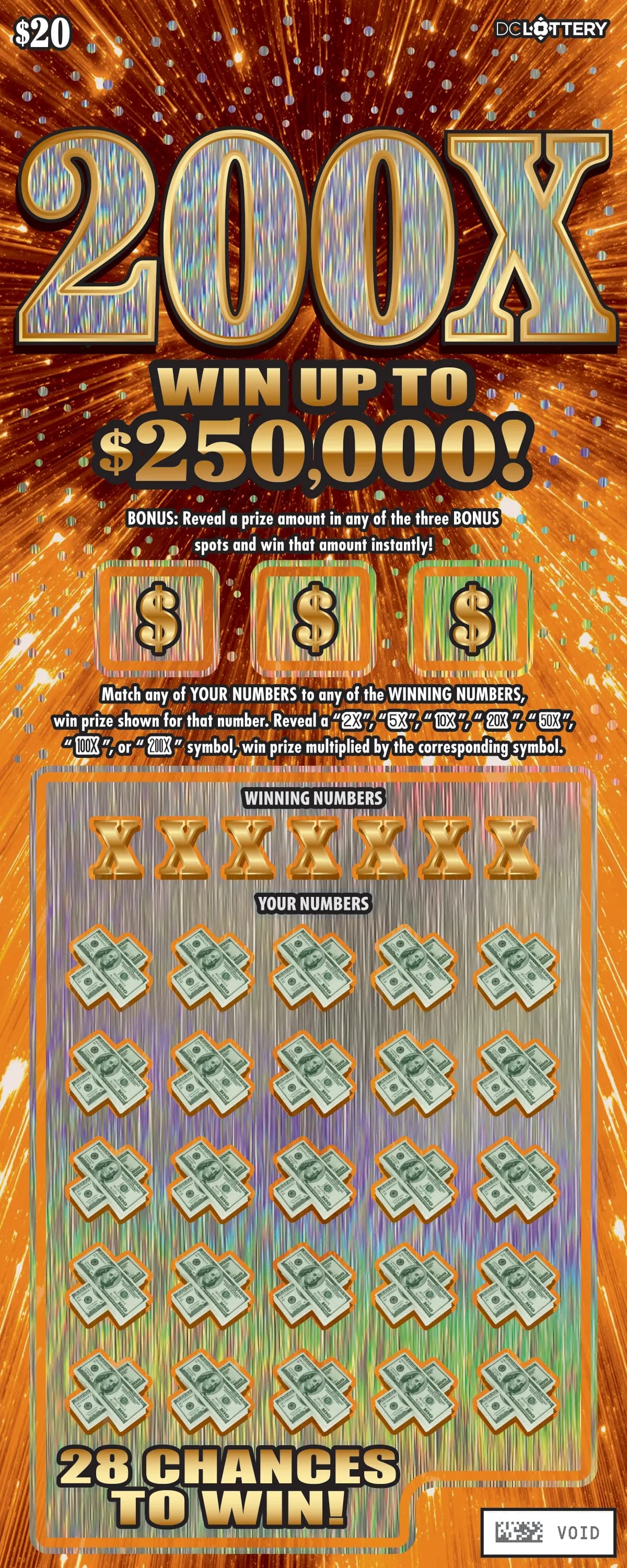 200X scratch-off ticket