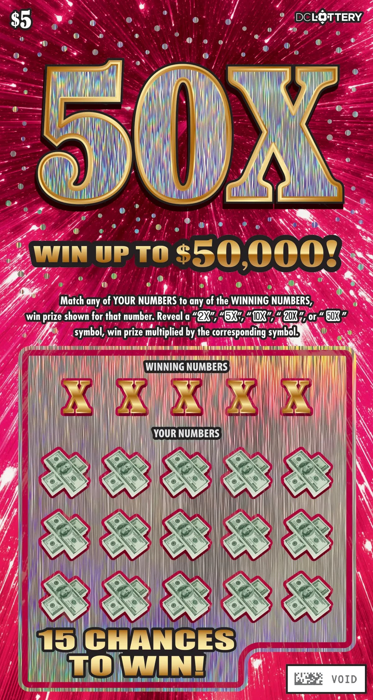 50X scratch-off ticket