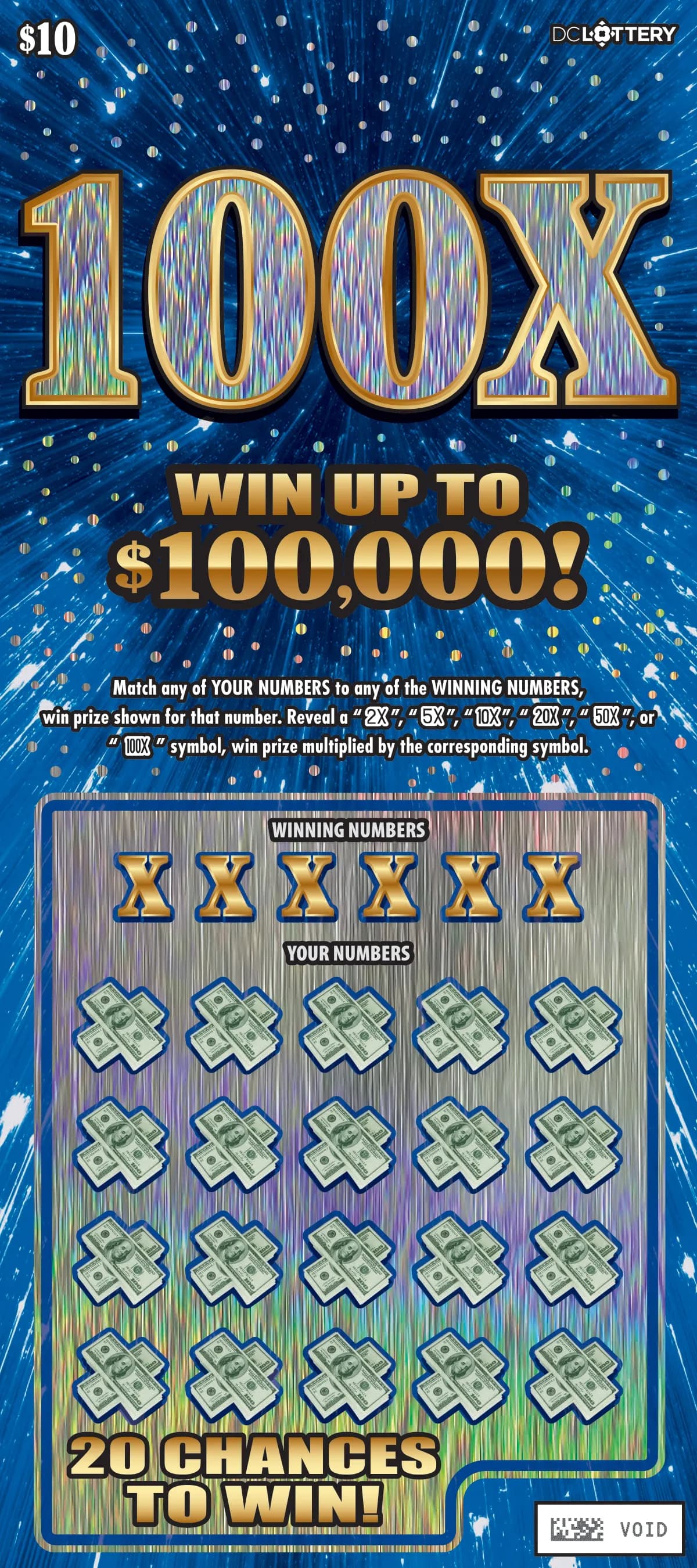100X scratch-off ticket