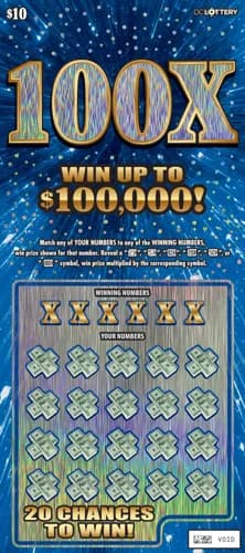 100X scratch-off ticket