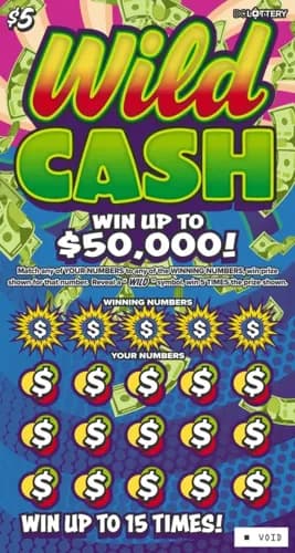 Wild Cash scratch-off ticket