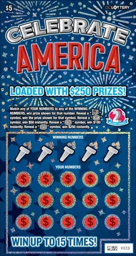 Celebrate America scratch-off ticket