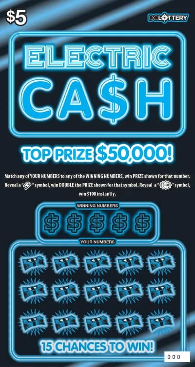 Electric Cash scratch-off ticket