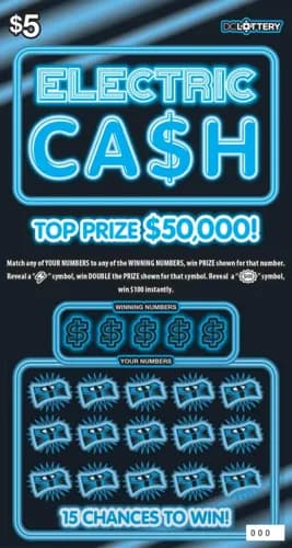 Electric Cash scratch-off ticket