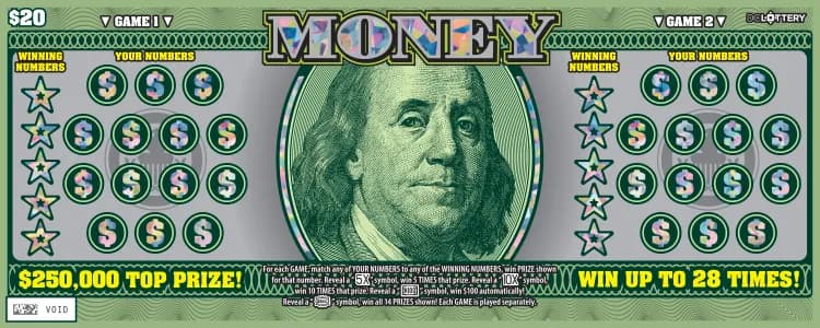 Money scratch-off ticket