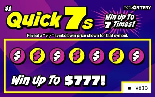 Quick 7s scratch-off ticket