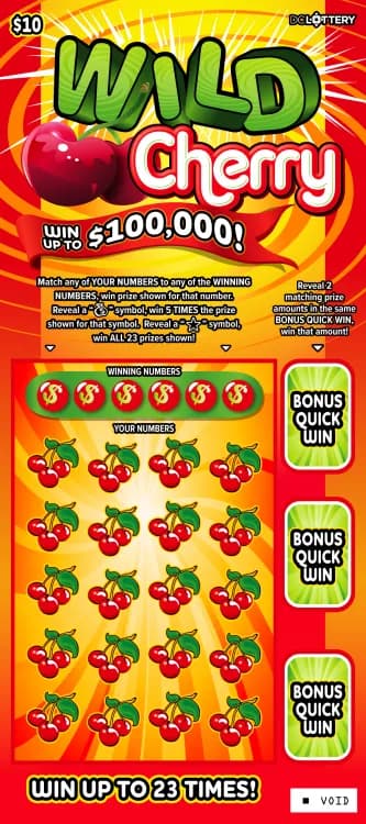 Wild Cherry scratch-off ticket