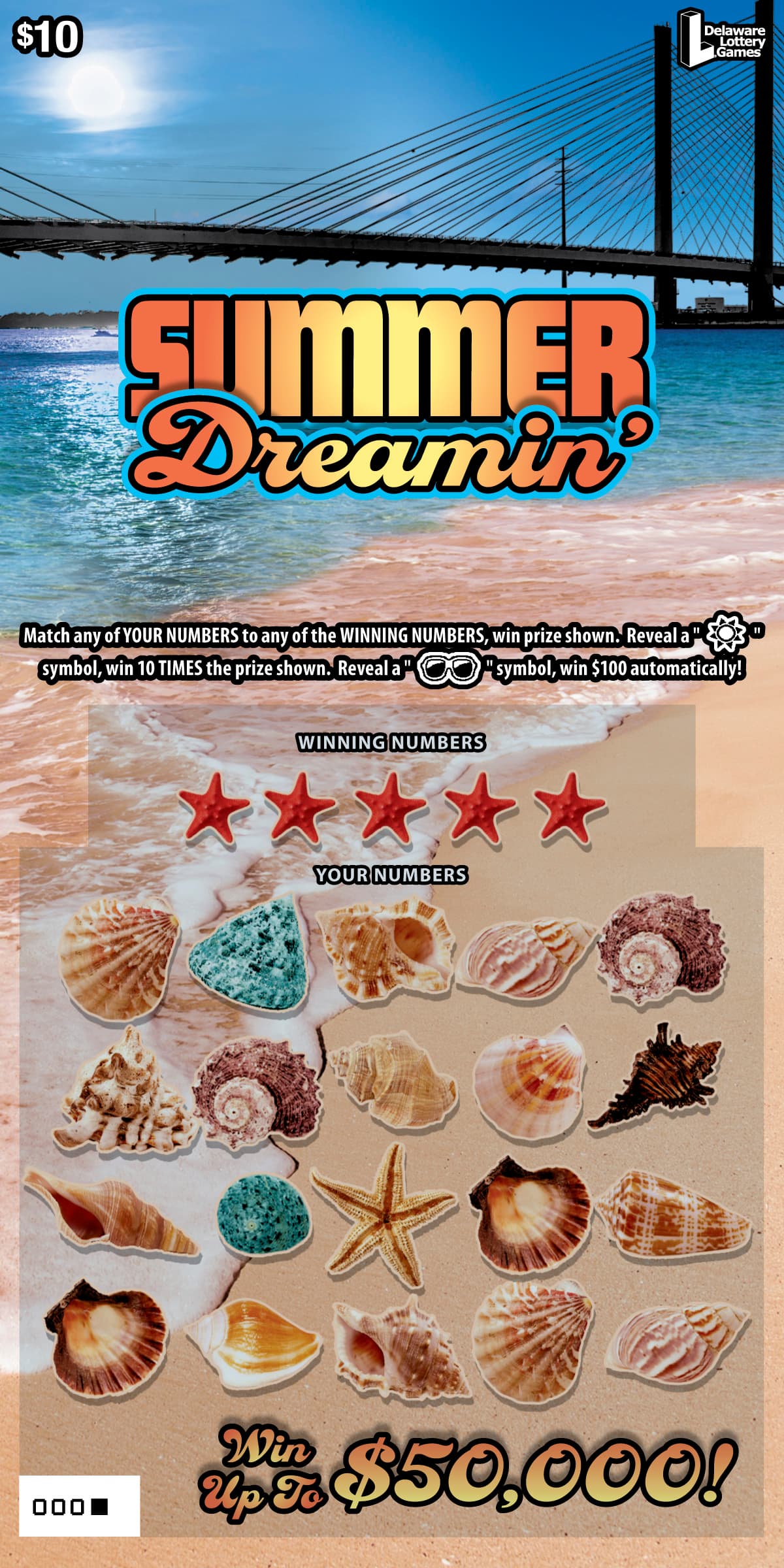 SUMMER DREAMIN’ scratch-off ticket
