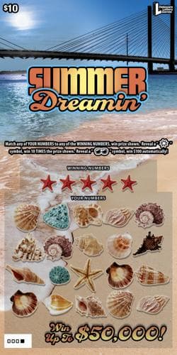 SUMMER DREAMIN’ scratch-off ticket