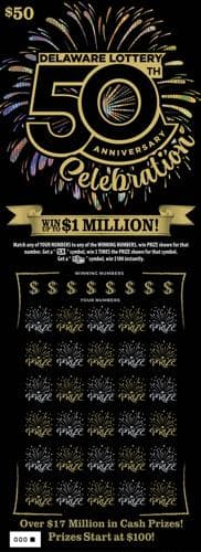 50TH ANNIVERSARY scratch-off ticket