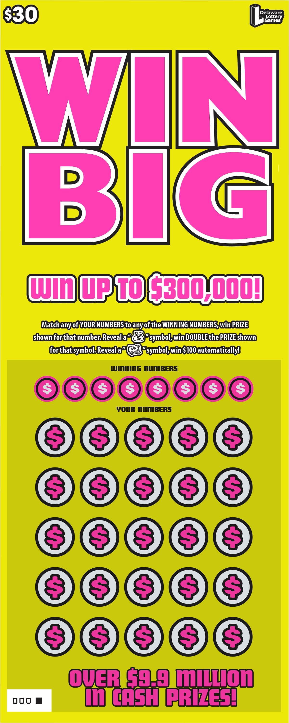 WIN BIG scratch-off ticket