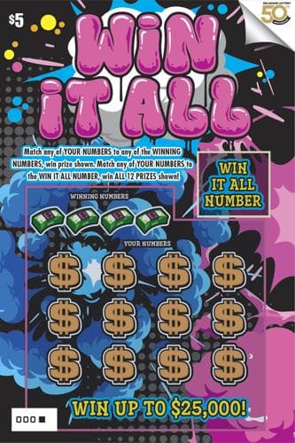 WIN IT ALL scratch-off ticket