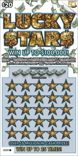 Lucky Stars scratch-off ticket