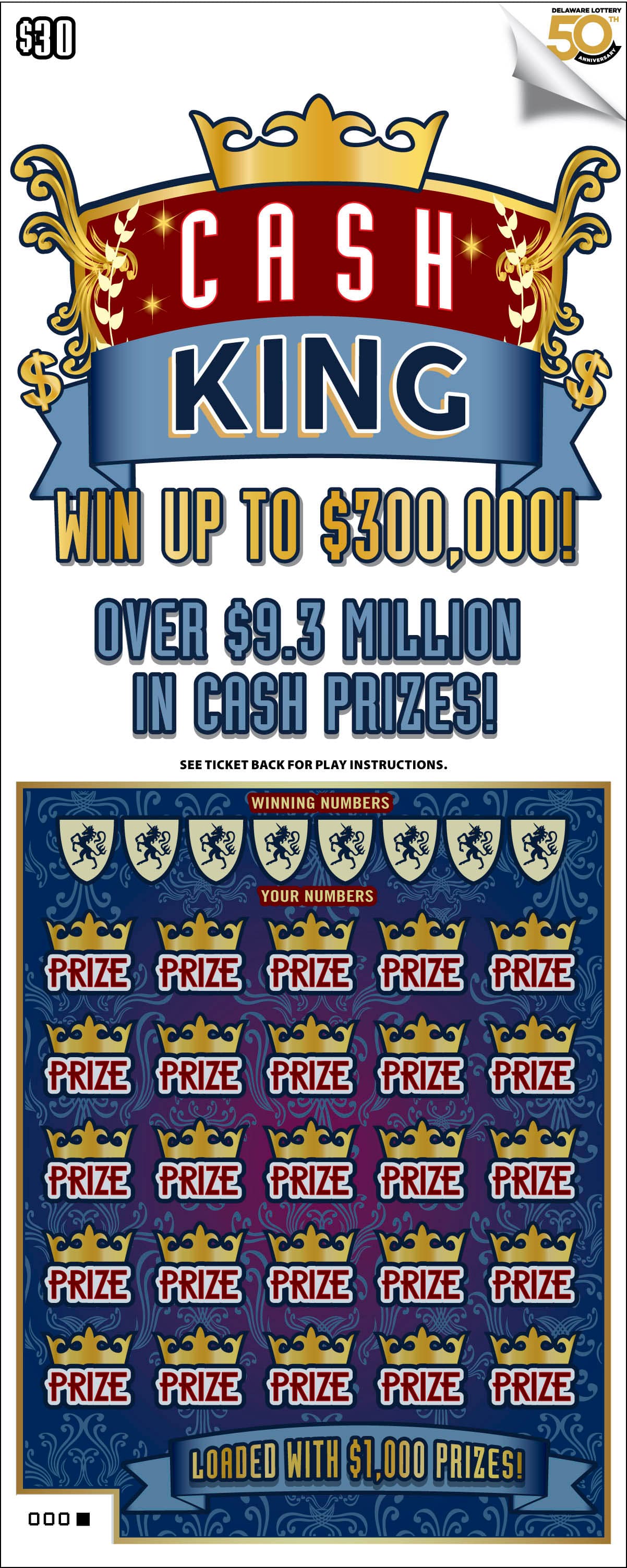 Cash King scratch-off ticket