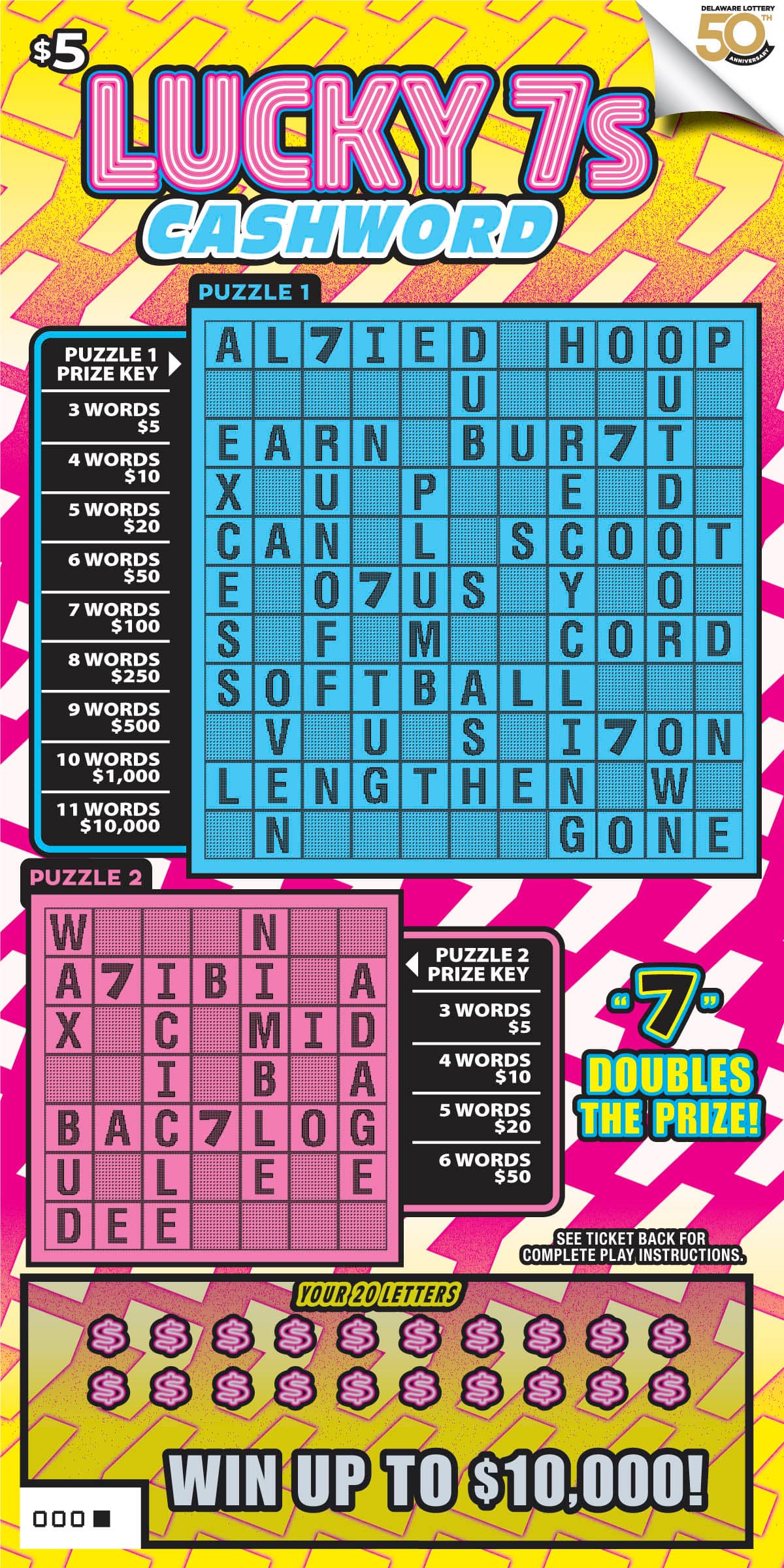 LUCKY 7s scratch-off ticket