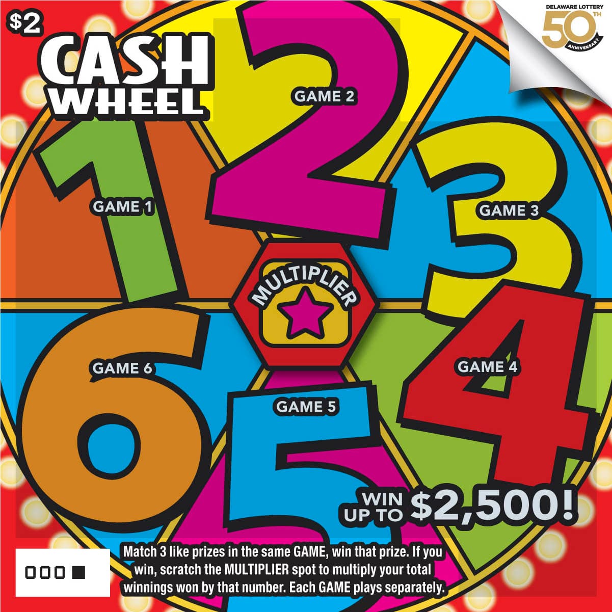 Cash Wheel scratch-off ticket