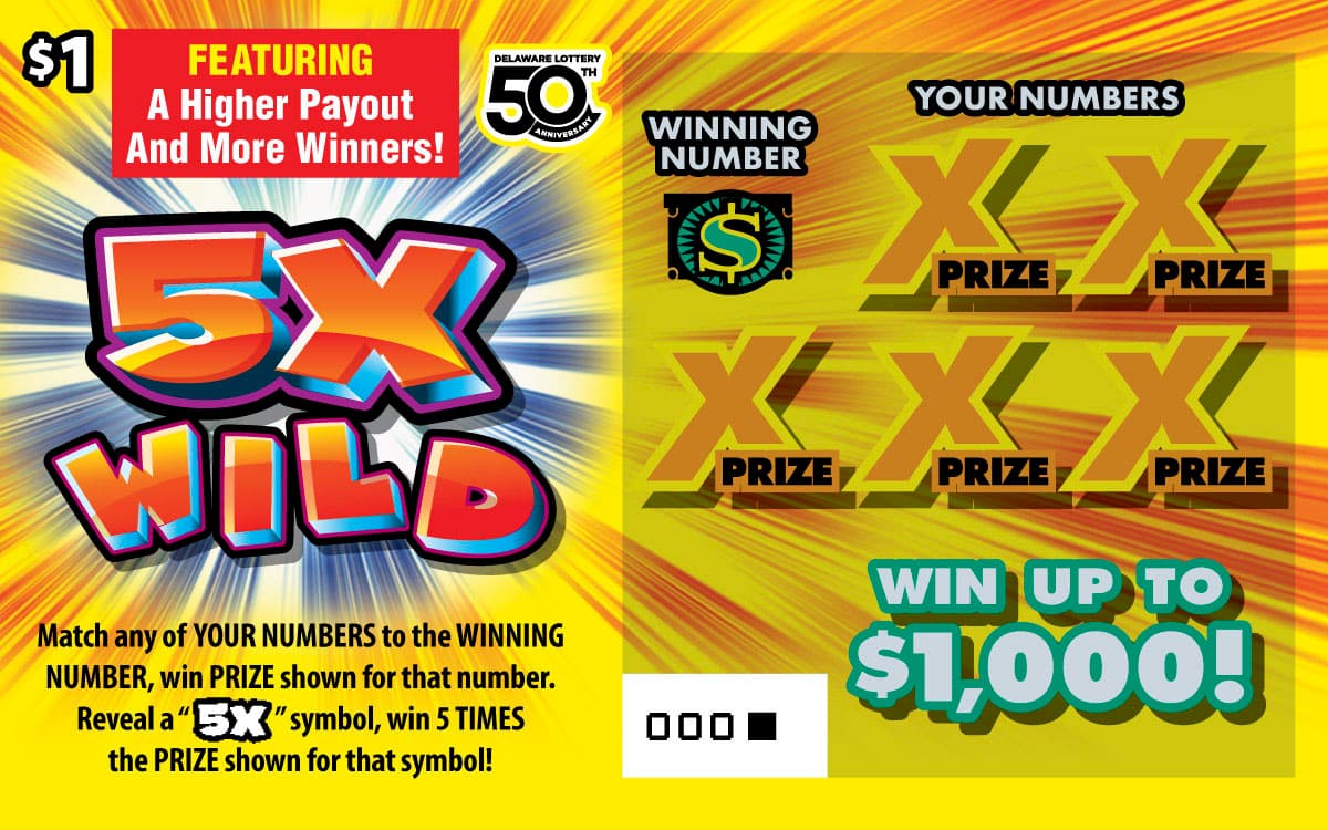 5X Wild scratch-off ticket