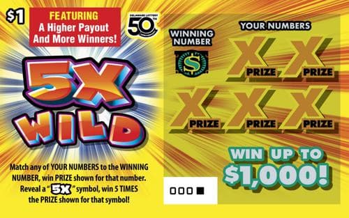 5X Wild scratch-off ticket