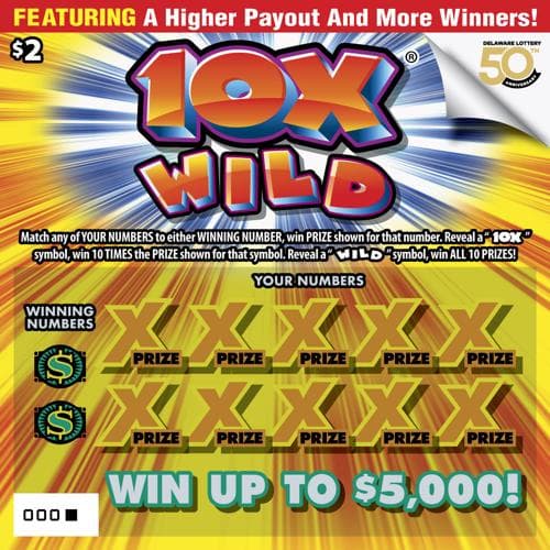 10X Wild scratch-off ticket