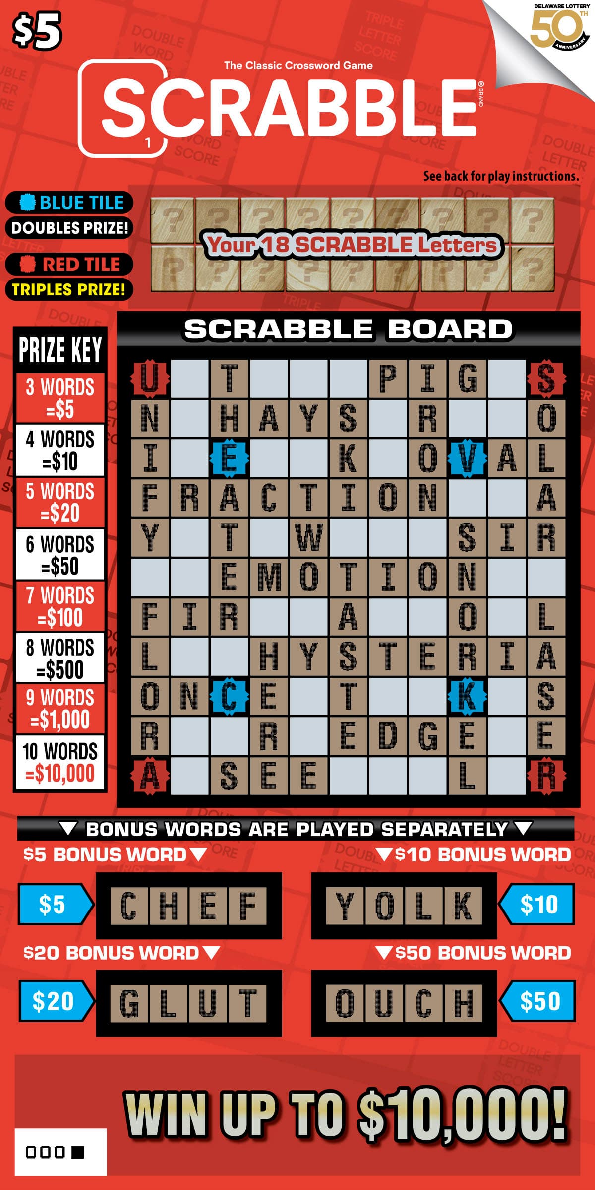 Scrabble Crossword scratch-off ticket