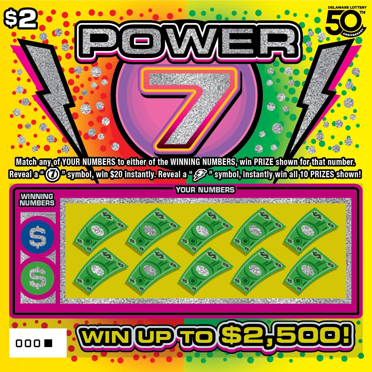 Power 7 scratch-off ticket