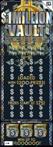 $1 MILLION VAULT scratch-off ticket