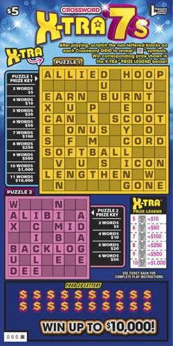 CROSSWORD X-TRA 7S scratch-off ticket